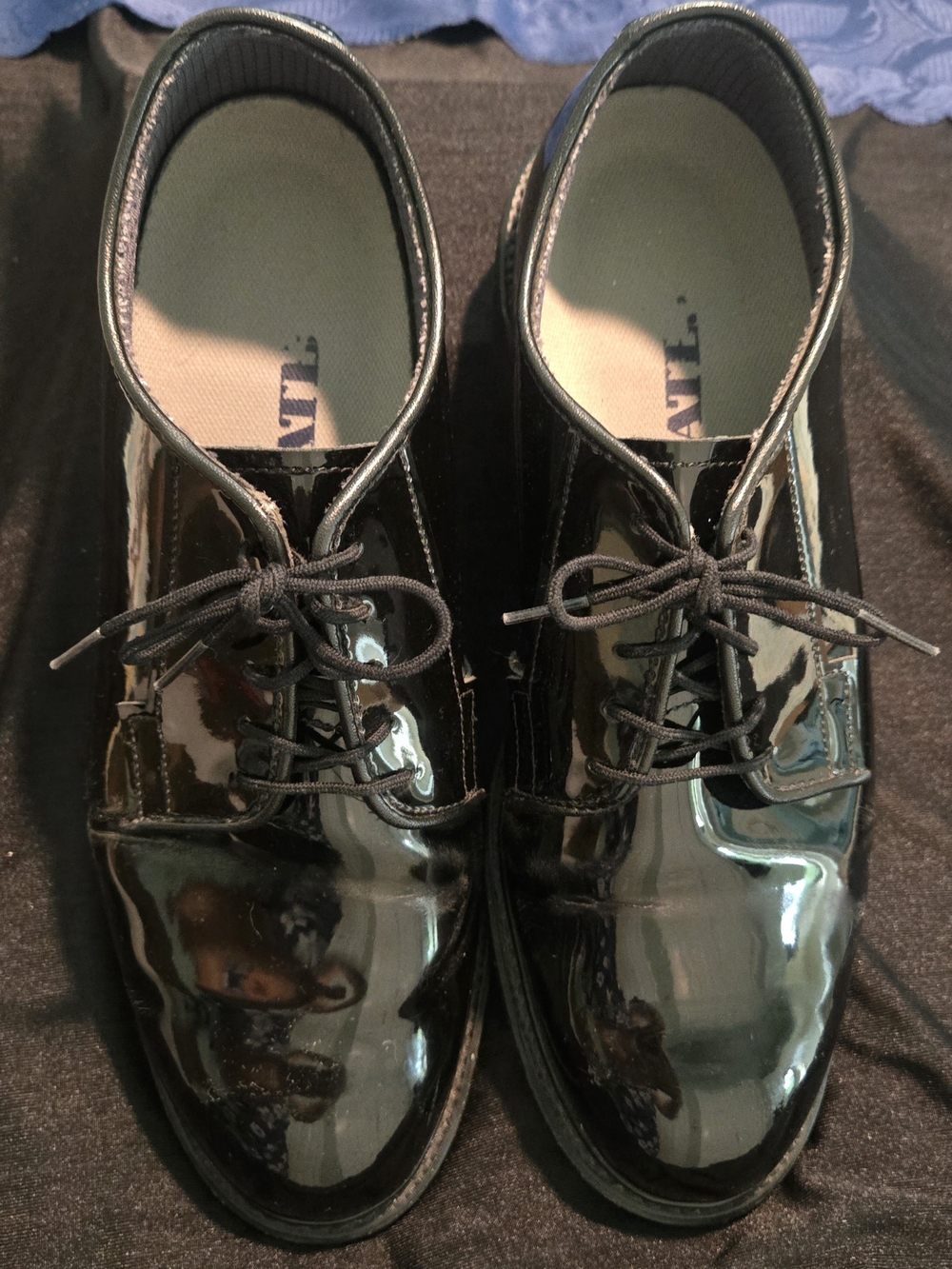 Bates Black Patent Dress Oxfords Men's Size 9D-medium